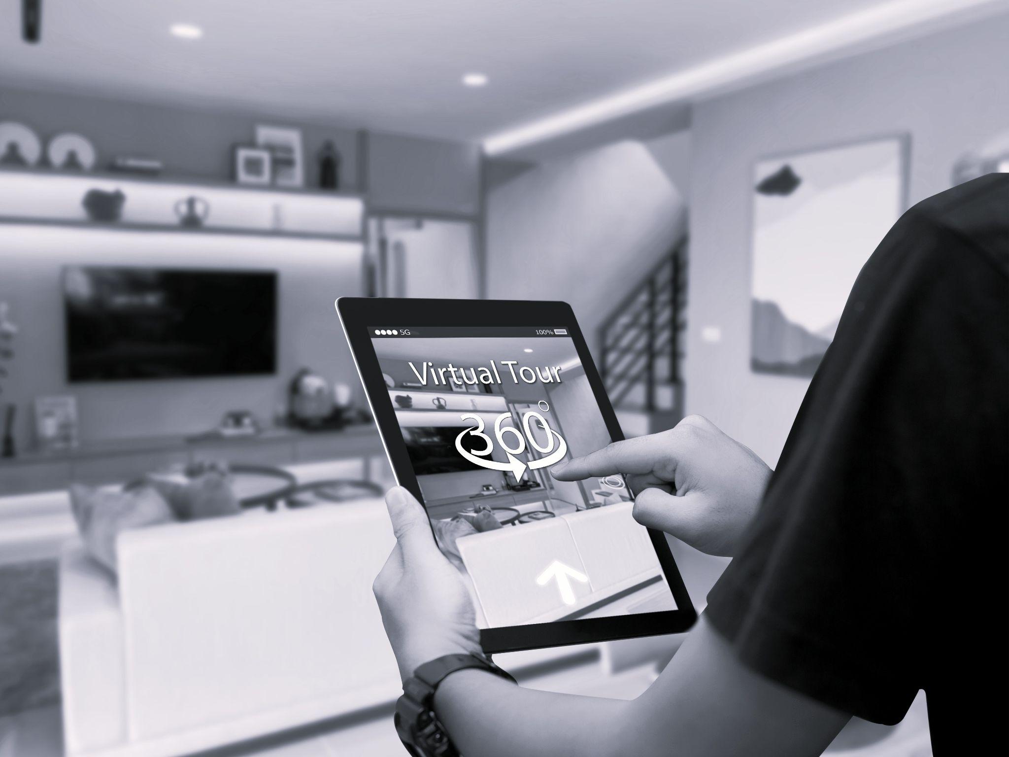 Virtual tour 360 for real estate technology concept