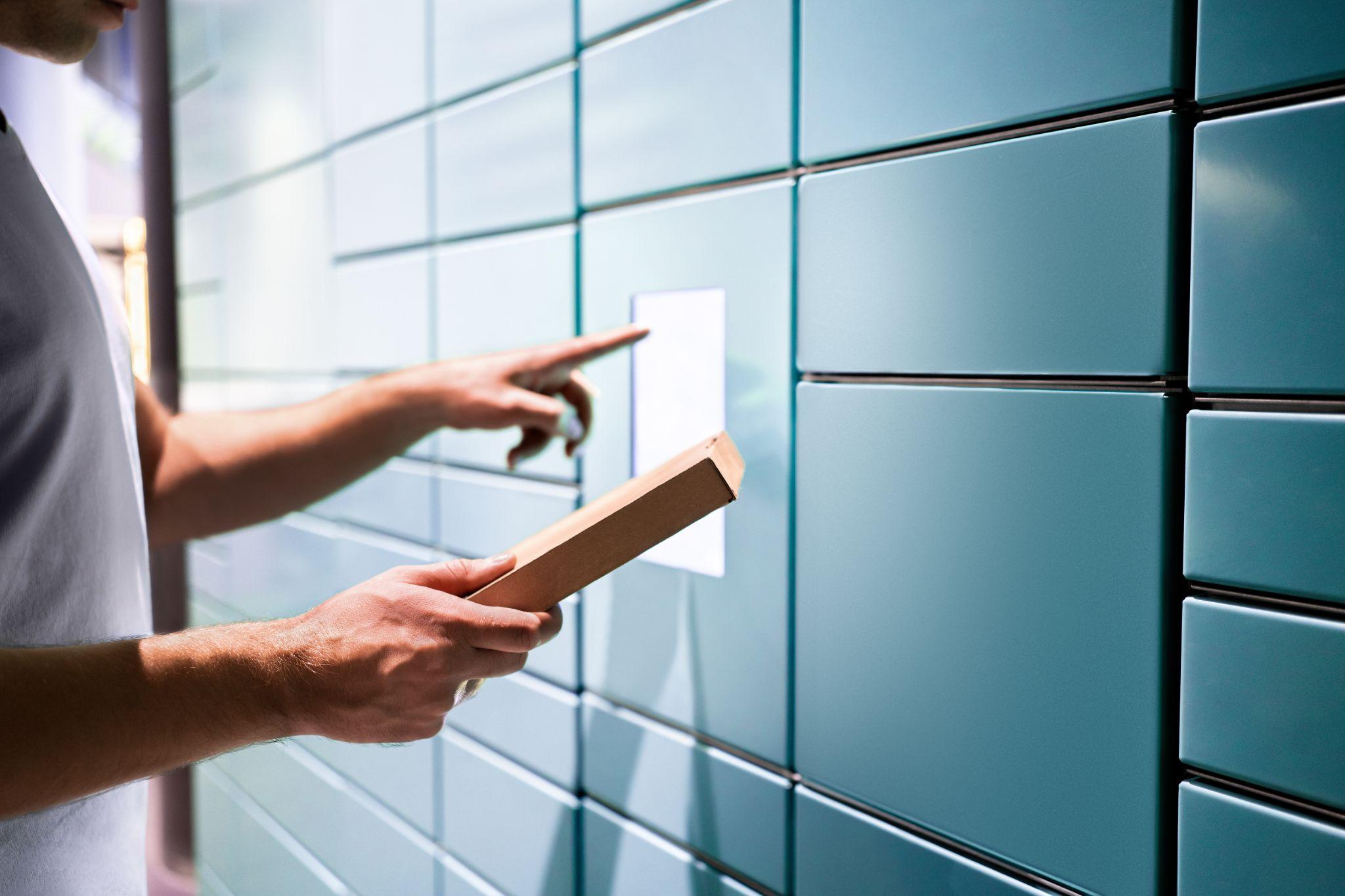 Apartment building smart lockers