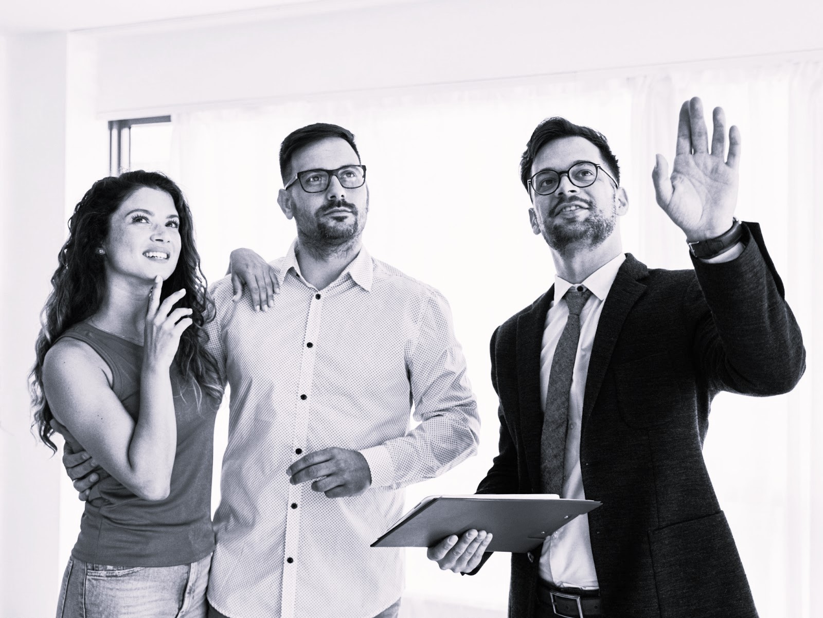 couple house property agent home real estate business buying investment apartment