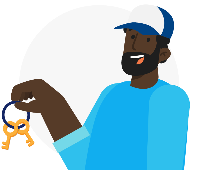 renter with keys to property