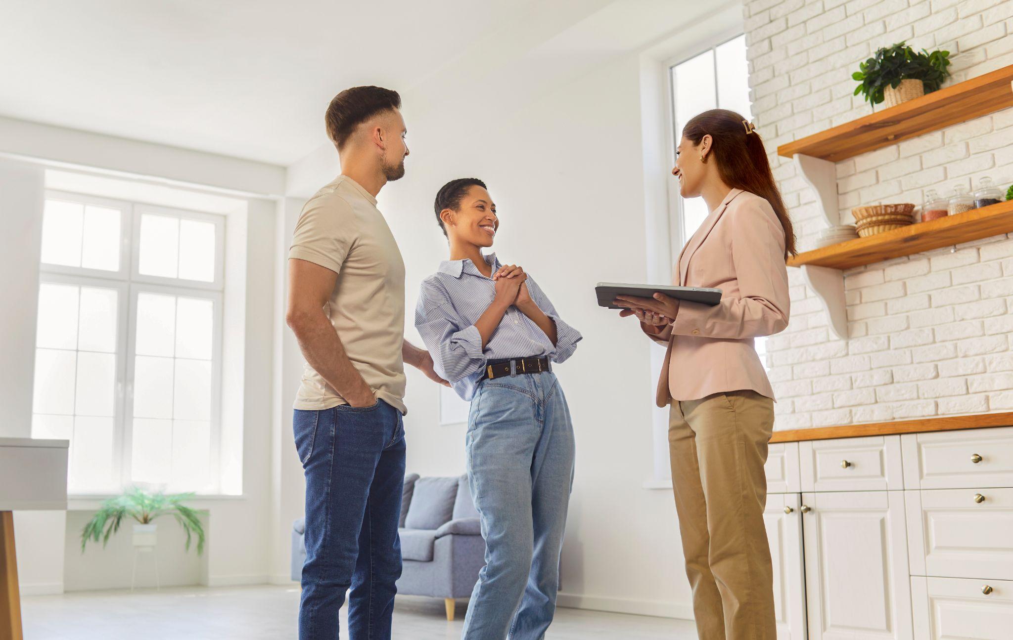 Couple touring a rental property